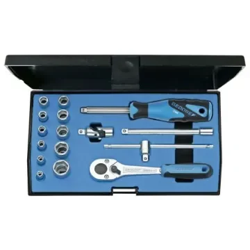 Gedore 16-Piece Metric 1/4 in Standard Socket Set with Ratchet, 6 point - 20 EMU-10 product image