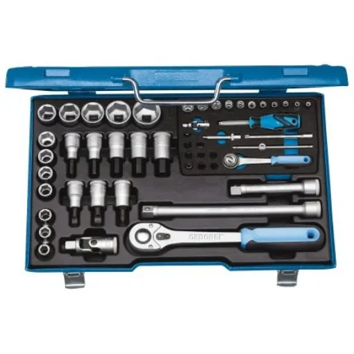 Gedore 50-Piece Metric 1/2 in; 1/4 in Standard Socket/Bit Set with Ratchet, 6 point - 19 V20U-10 product image
