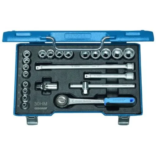 Gedore 22-Piece Metric 3/8 in Standard Socket Set with Ratchet, 12 point - D 30 HMU-10 product image