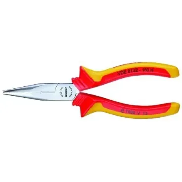 Gedore VDE Long Nose Pliers, 160 mm Overall, Straight Tip, VDE/1000V, 50mm Jaw - VDE 8132-160 H product image