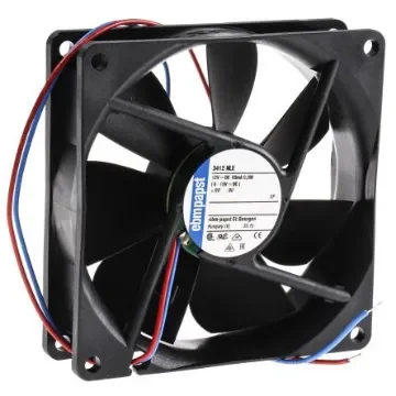 ebm-papst 3400 N Series Axial Fan, 12 V dc, DC Operation, 61m³/h, 800mW, 92 x 92 x 25mm - 3412NLE product image