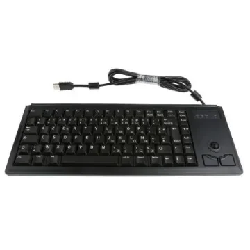 CHERRY Wired USB Compact Trackball Keyboard, AZERTY, Black - G84-4400LUBFR-2 product image