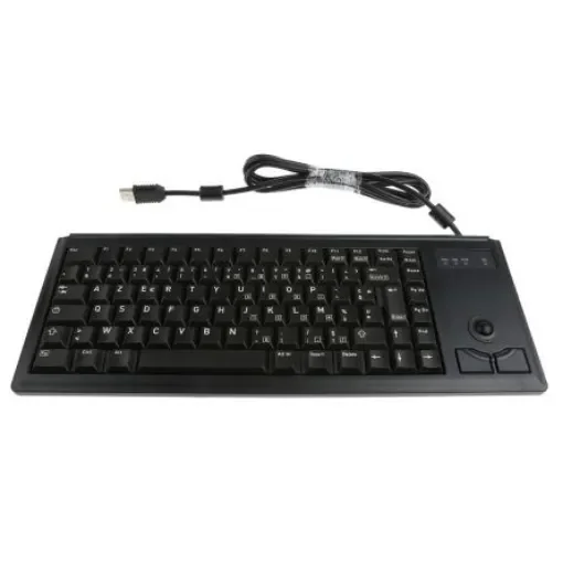 CHERRY Wired USB Compact Trackball Keyboard, AZERTY, Black - G84-4400LUBFR-2 product image