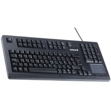 CHERRY Wired USB Compact, Ergonomic Touchpad Keyboard, AZERTY, Black - G80-11900LUMFR-2 product image