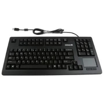 CHERRY Wired USB Compact, Ergonomic Touchpad Keyboard, QWERTY (US), Black - G80-11900LUMEU-2 product image
