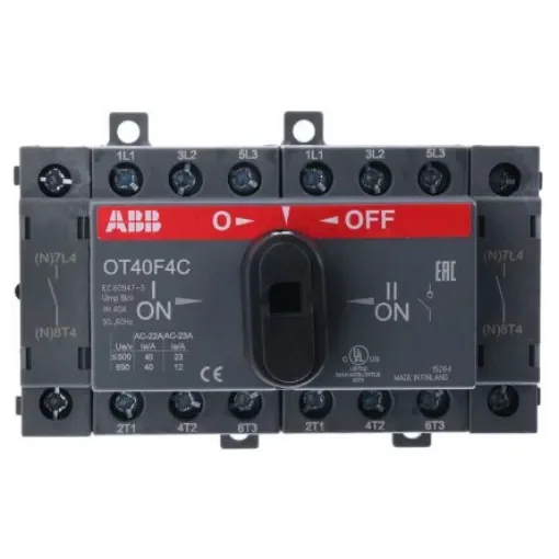 ABB 4P Pole DIN Rail Isolator Switch - 40A Maximum Current, IP20 - OT40F4C  1SCA104934R1001 product image