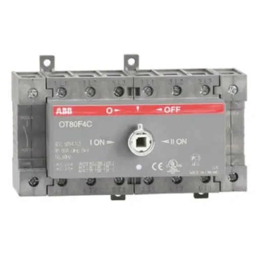 ABB 4P Pole DIN Rail Isolator Switch - 80A Maximum Current - OT80F4C  1SCA105418R1001 product image