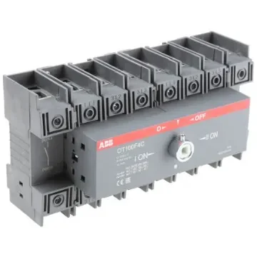 ABB 4P Pole DIN Rail Isolator Switch - 100A Maximum Current - OT100F4C  1SCA105019R1001 product image