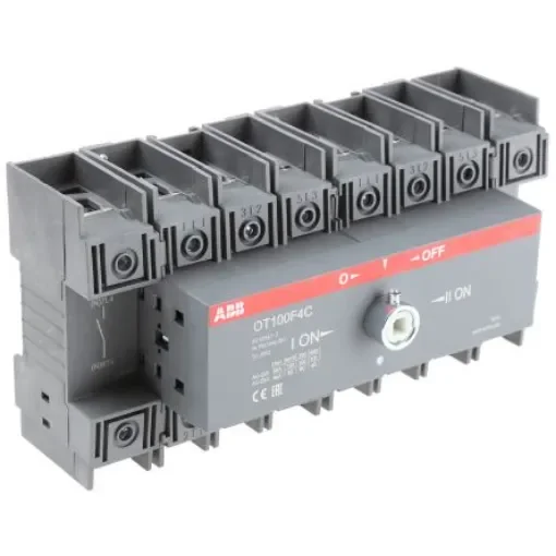 ABB 4P Pole DIN Rail Isolator Switch - 100A Maximum Current - OT100F4C  1SCA105019R1001 product image
