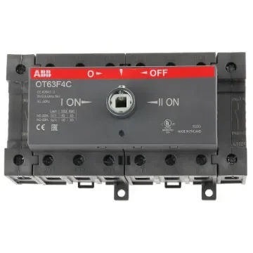 ABB 4P Pole DIN Rail Non Fused Isolator Switch - 63A Maximum Current, IP20 - OT63F4C  1SCA105369R1001 product image