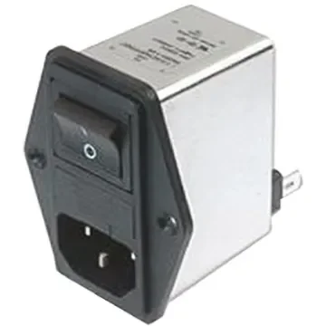 Schaffner 1.2A, 250 V ac Male Flange Mount IEC Inlet Filter 2 Pole FN283-1-06, Faston 1 Fuse product image