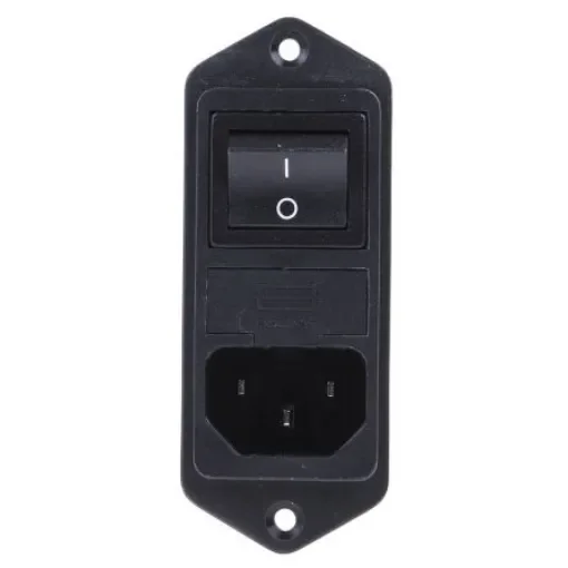 Schaffner 2.4A, 250 V ac Male Flange Mount IEC Inlet Filter 2 Pole FN283-2-06, Faston 1 Fuse product image