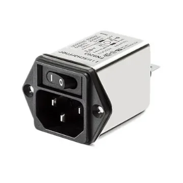 Schaffner 10A, 250 V ac Male Flange Mount IEC Inlet Filter 1 Pole FN9263-10-06, Faston None Fuse product image