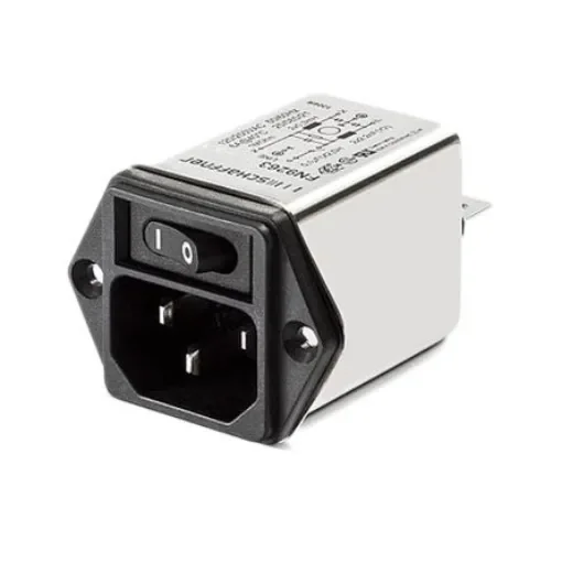 Schaffner 10A, 250 V ac Male Flange Mount IEC Inlet Filter 1 Pole FN9263-10-06, Faston None Fuse product image
