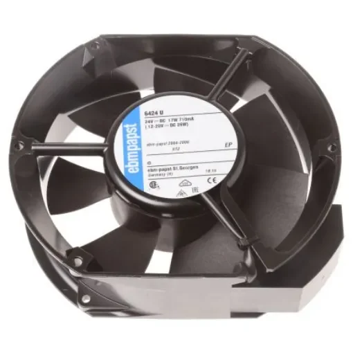 ebm-papst 6400 Series Axial Fan, 24 V dc, DC Operation, 410m³/h, 17W, IP68, 172 x 150 x 51mm - 6424U product image