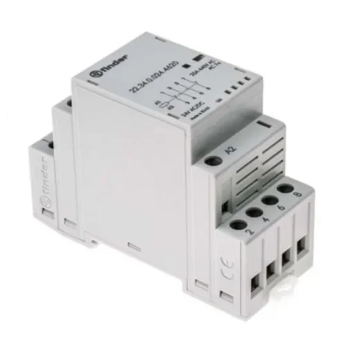 Finder 22 Series Contactor, 24 V ac Coil, 4-Pole, 25 A, 4 kW, 2NO + 2NC, 250 V ac, 440 V ac - 22.34.0.024.4620 product image