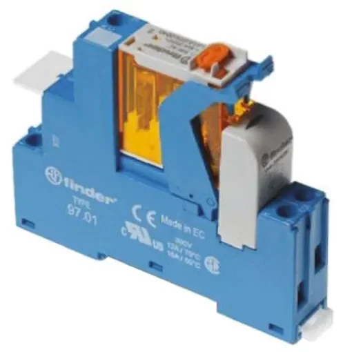 Finder 4C 250V ac DIN Rail Relay Socket, for use with 4C Series - 4C.02.8.110.0060SPA product image