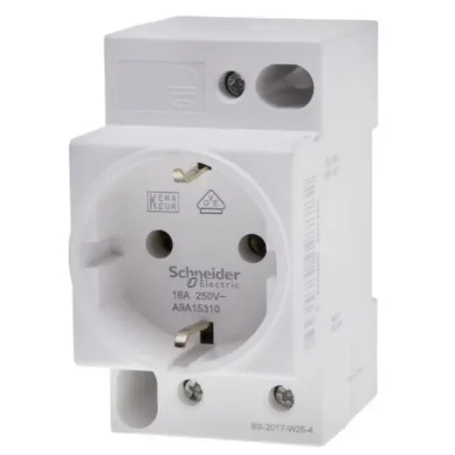Schneider Electric German Mains Connector, 16A White, DIN Rail Mount Crimp, 250 V - A9A15310 product image