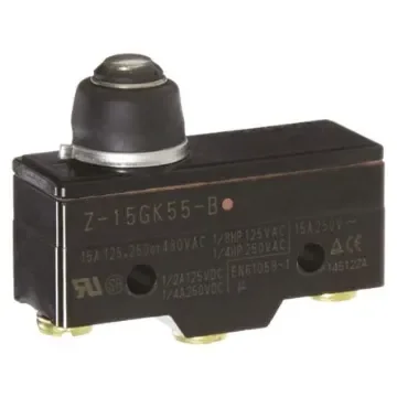 Omron Z Series Coil Spring Limit Switch, NO/NC, IP62, SPDT, Thermosetting Resin Housing, 500V ac Max, 15A Max - Z-15GK55 product image