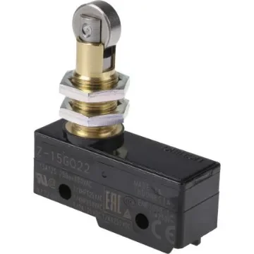 Omron Z Series Roller Plunger Limit Switch, NO/NC, IP00, SPDT, Thermosetting Resin Housing, 500V ac Max, 15A Max - Z-15GQ22 product image