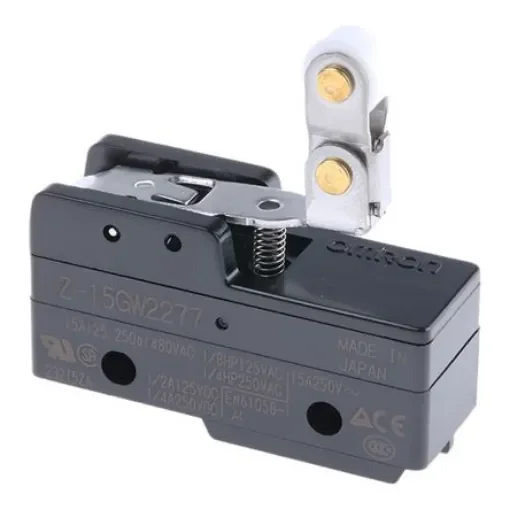 Omron Z Series Roller Lever Limit Switch, NO/NC, IP00, SPDT, Thermosetting Resin Housing, 500V ac Max, 15A Max - Z-15GW2277 product image
