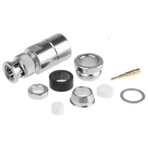 Telegartner, Plug Cable Mount BNC Connector, 75O, Clamp Termination, Straight Body - J01002A1940 product image