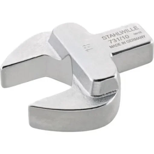STAHLWILLE 731/10 Series Open Ended Insert Spanner Head, 13.0 mm, 9 x 12mm Insert, Chrome Plated Finish - 58211013 product image