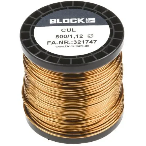 Block 1.12mm Enamelled Copper Wire, 17 AWG 44m Reel - CUL 500/1,12 product image