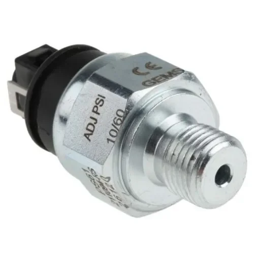 Gems Sensors Pressure Switch, 15psi Min, 60psi Max, SPST-NC Output - PS61-10-4MGZ-B-SP product image