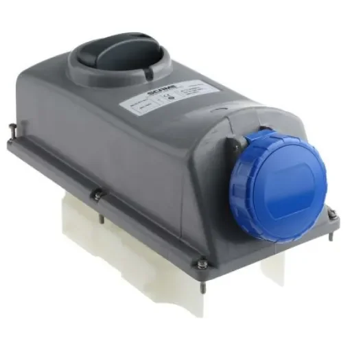 Scame IP67 Blue Panel Mount 2P + E Right Angle Industrial Power Socket, Rated At 16A, 230 V - 402.1683 product image