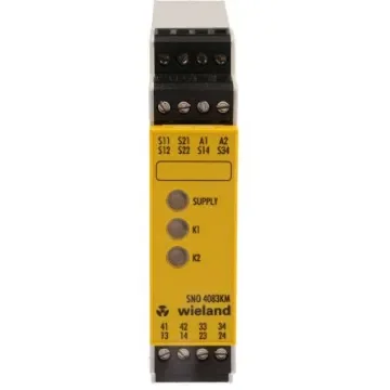 Wieland safeRELAY SNO 4083 Safety Monitoring Safety Relay, 24V dc, Dual-Channel, 3 Safety Contacts - R1.188.3580.0 product image