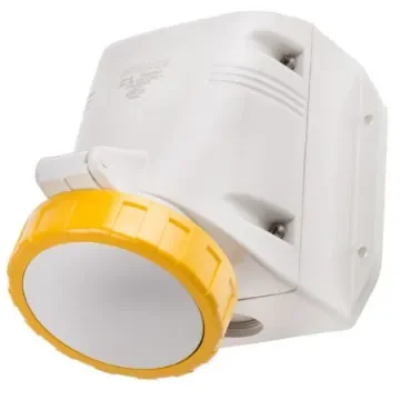Scame IP66, IP67 Yellow Wall Mount 2P + E Industrial Power Socket, Rated At 32A, 110 V - 518.3250T product image