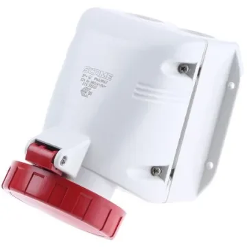 Scame IP66, IP67 Red Wall Mount 3P + E Industrial Power Socket, Rated At 32A, 415 V - 518.3256T product image