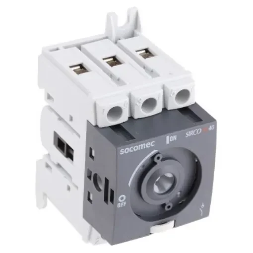 Socomec 3P Pole Isolator Switch - 40A Maximum Current, 18.5kW Power Rating, IP20 - 2200 3004 product image