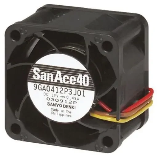 Sanyo Denki San Ace 9GA Series Axial Fan, 12 V dc, DC Operation, 90m³/h, 11.4W, 950mA Max, 60 x 60 x 38mm - 9GA0612P1K60 product image
