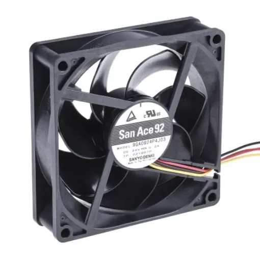 Sanyo Denki San Ace 9GA Series Axial Fan, 24 V dc, DC Operation, 132m³/h, 4.8W, 200mA Max, 92 x 92 x 25mm - 9GA0924P4J03 product image
