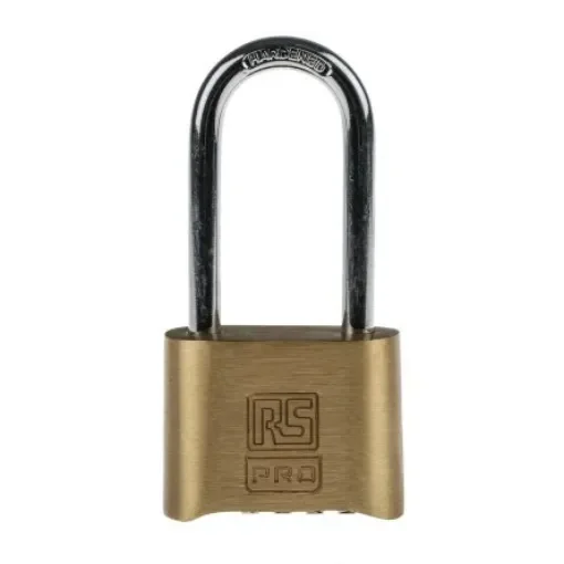 RS PRO Combination Brass, Steel Padlock, 7mm Shackle, 53mm Body - 7816026 product image