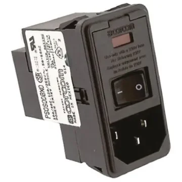 TE Connectivity 10A, 250 V ac Male Snap-In IEC Filter 2 Pole PS0S0DBX0, Spade 2 Fuse product image