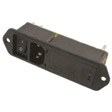 TE Connectivity 6A, 250 V ac Male Flange Mount IEC Plug 2 Pole 6VM4S, Faston product image