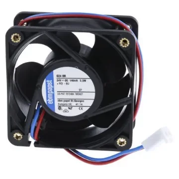 ebm-papst 620 Series Axial Fan, 24 V dc, DC Operation, 56m³/h, 3.6W, 60 x 60 x 25mm - 624HH-RS0 product image