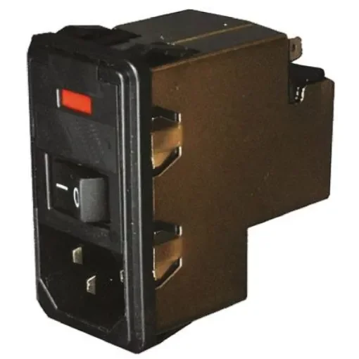 TE Connectivity 10A, 250 V ac Male Flange Mount IEC Filter 2 Pole PM0SXDHXB, Faston 2 Fuse product image