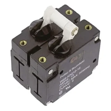 TE Connectivity Thermal Circuit Breaker - W68 2 Pole 277V ac Voltage Rating, 15A Current Rating - W68-X2Q12-15 product image