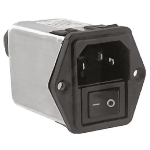 TE Connectivity 6A, 250 V ac Male Snap-In IEC Filter 2 Pole 6CFS1, Spade None Fuse product image