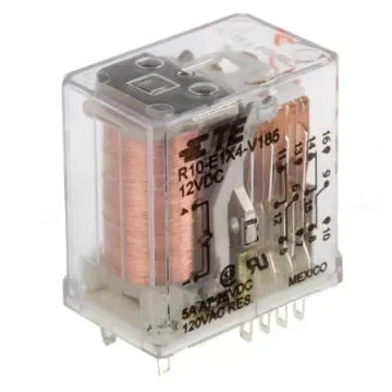 TE Connectivity Plug In Power Relay, 12V dc Coil, 5A Switching Current, 4PDT - R10-E1X4-V185 product image