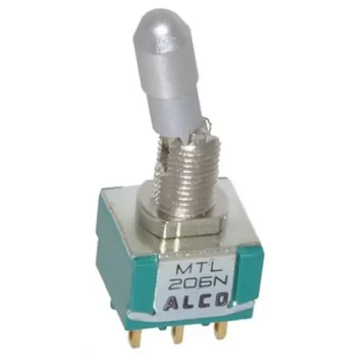 TE Connectivity Toggle Switch, Panel Mount, On-(On), DPDT, Solder Terminal - MTL206N product image