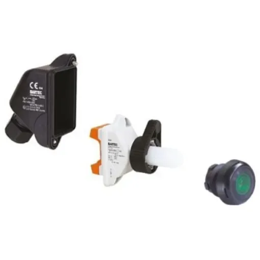 Bartec ComEx Series Illuminated Push Button, Panel Mount, SPST, IP20 - 07-3363-4820 + 05-0042-0050 + 05-0003-006600 product image