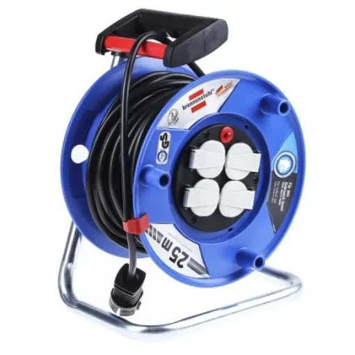 brennenstuhl 25m 4 Socket Type F - German Schuko Cable Reel Open Reel, 230 V, IP20 - 1218050 product image