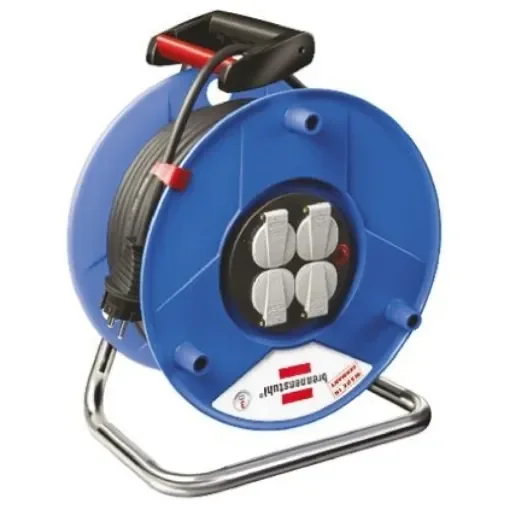 brennenstuhl 50m 4 Socket Type F - German Schuko Cable Reel Open Reel, 230 V, IP20 - 1208060 product image