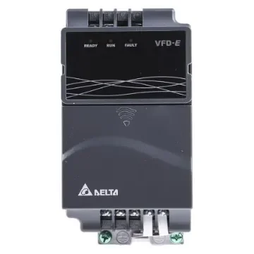 Delta Electronics Inverter Drive, 0.75 kW, 1 Phase, 230 V ac, 5.1 A, 9.7 A, VFD-E Series - VFD007E21T product image