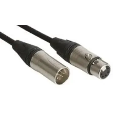 Van Damme Male 5 Pin XLR to Female 5 Pin XLR  Cable, Black, 10m - 401-029-001 product image